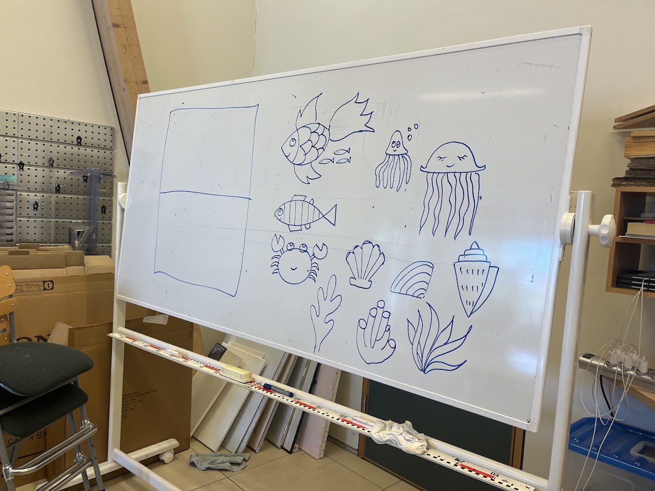 Lärarens skiss på whiteboard